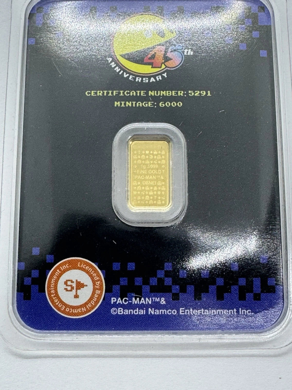 1 gram Gold Bar - PAC-MAN 45th Anniversary in TEP