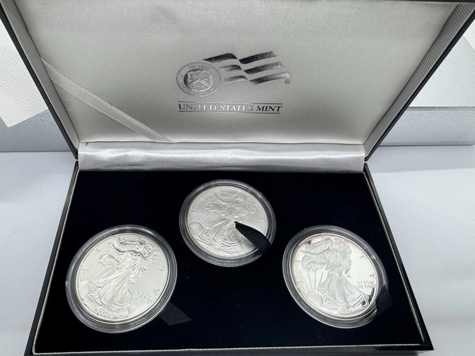 2006-W ( 3-Coin) Silver Eagle Set w/Box & CoA 20th Anniversary