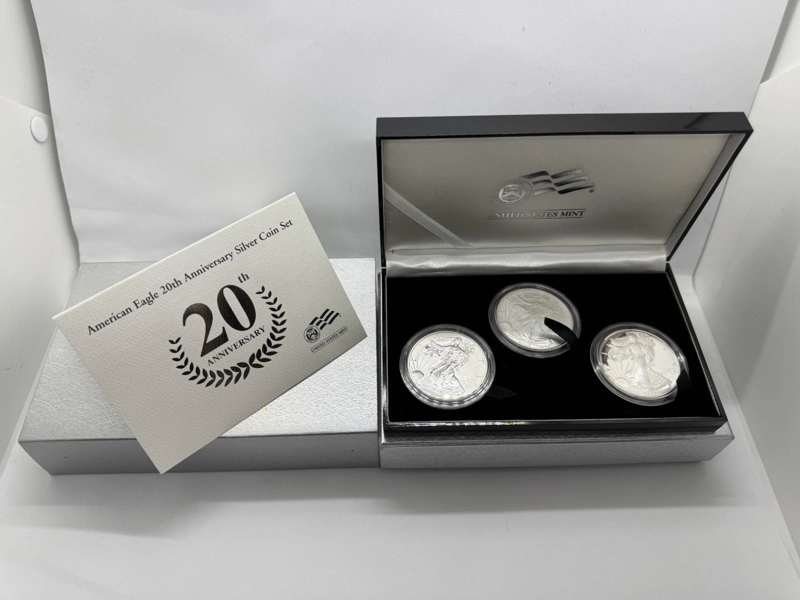 2006-W ( 3-Coin) Silver Eagle Set w/Box & CoA 20th Anniversary