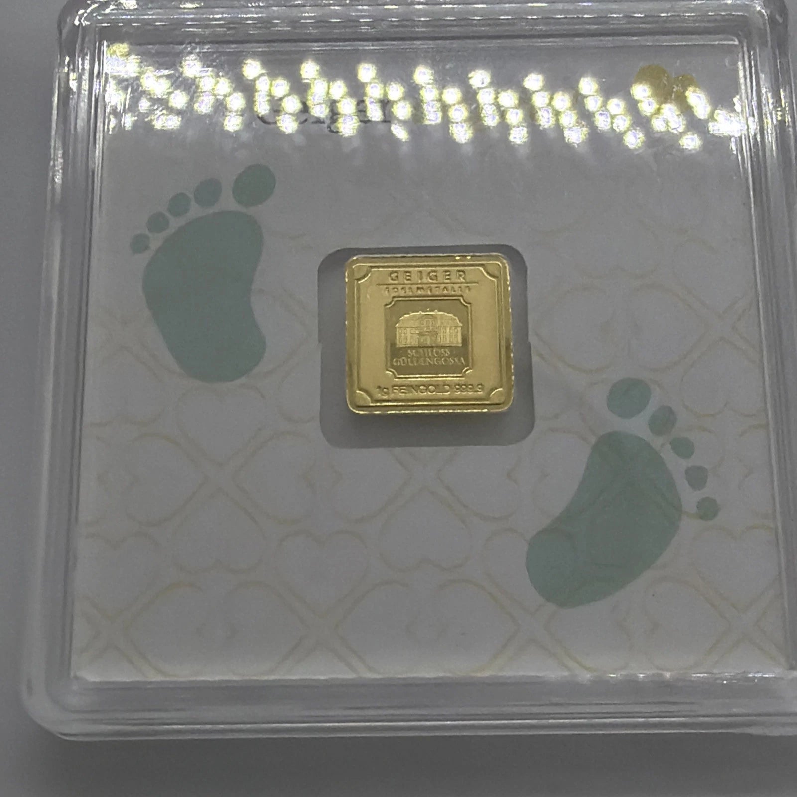 Geiger Edelmetalle 1g 24k 999.9 Gold Birth Theme In ASSAY Great Baby Shower Gift