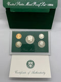 1994 S US Mint Proof Set | 5 Coins | Original Green Box & COA | San Francisco