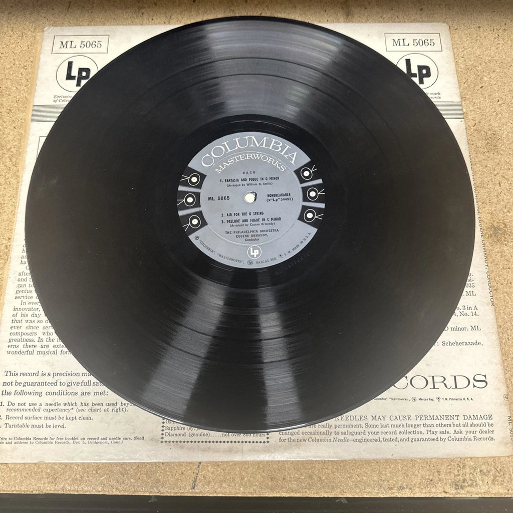 Eugene Ormandy Philadelphia Orchestra BACH Record Album Vinyl VG+