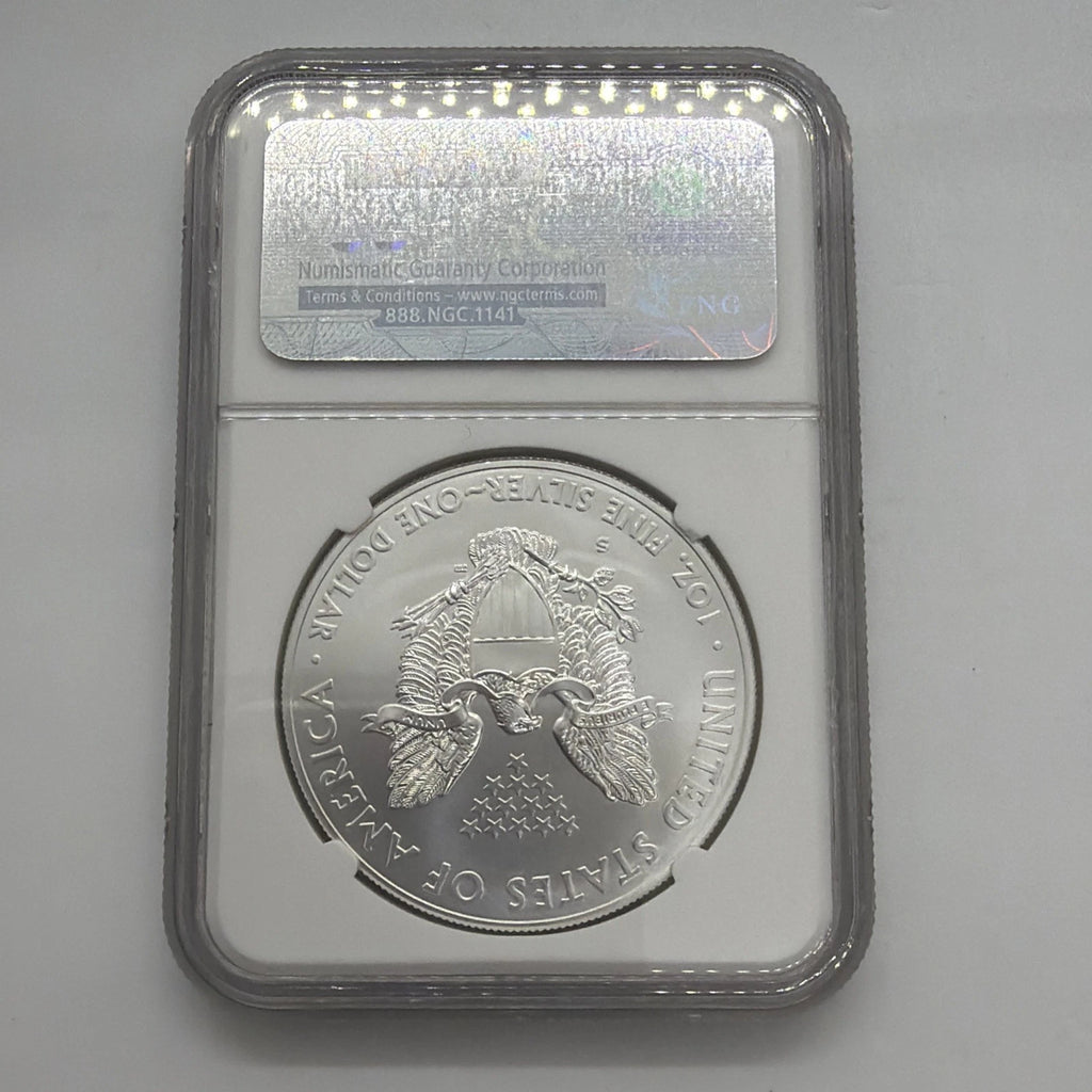2011 S SILVER EAGLE NGC MS70 EARLY RELEASES FROM THE 25TH ANNIVERSARY SET LABEL