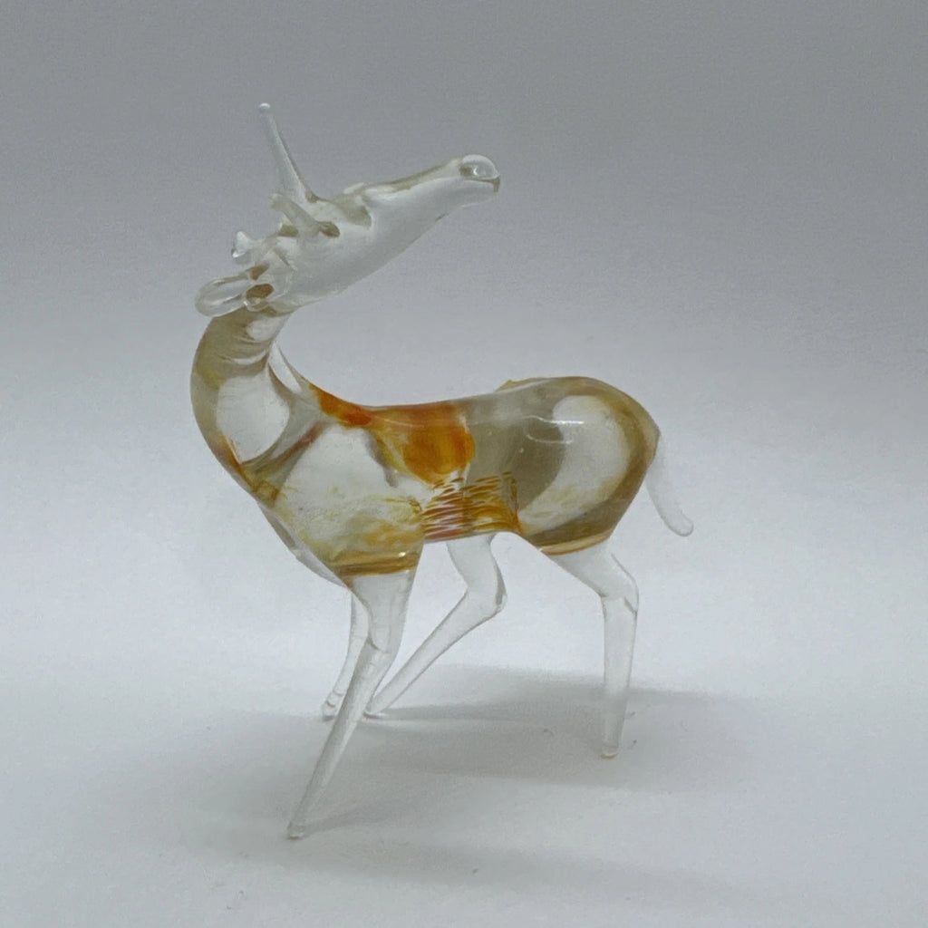 Hand Made Russian Murano glass Vintage Orange Giraffe