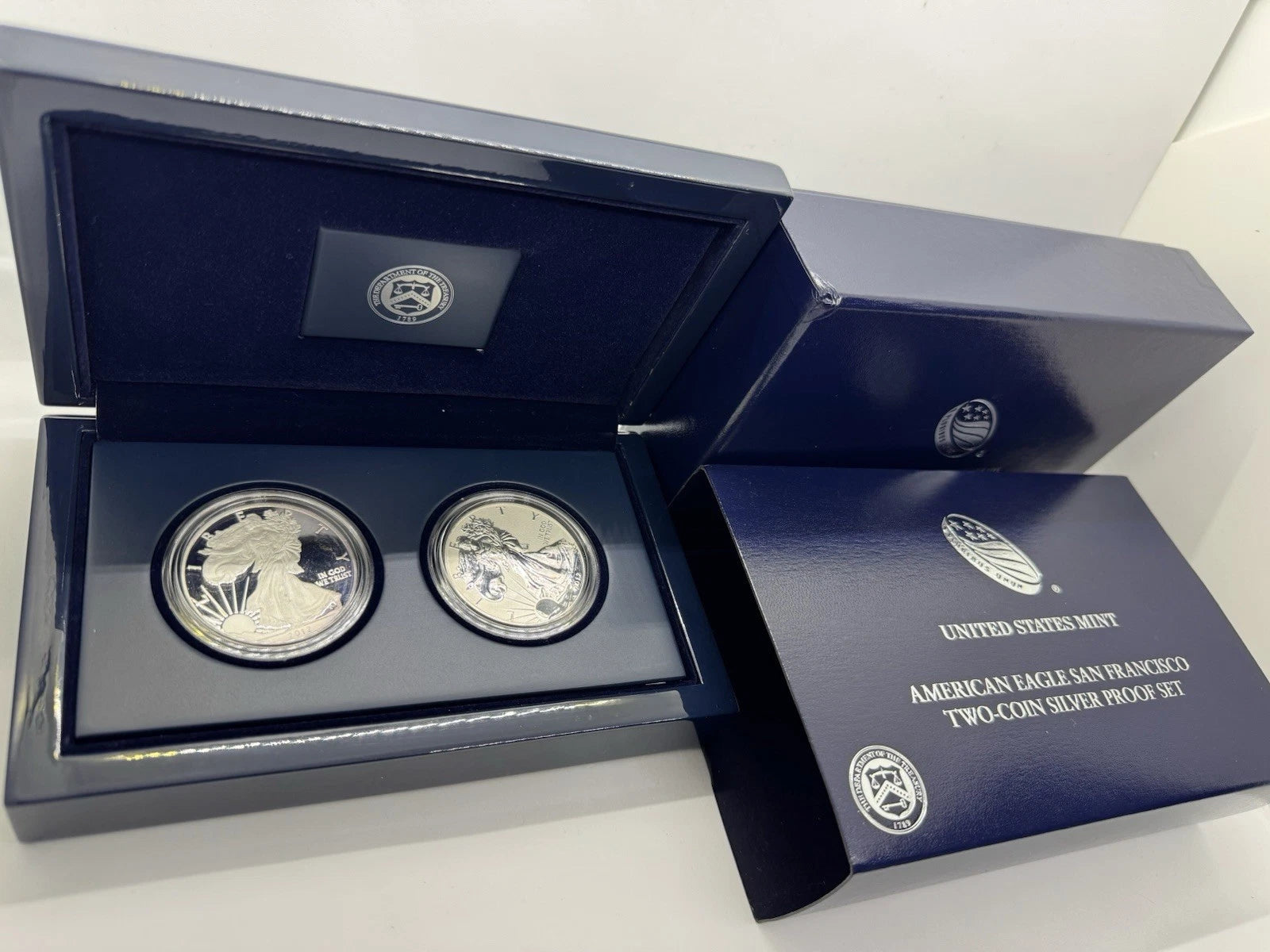 2012 US Mint American Silver Eagle Proof & Reverse Proof 2 Coin Set w/ Box & COA