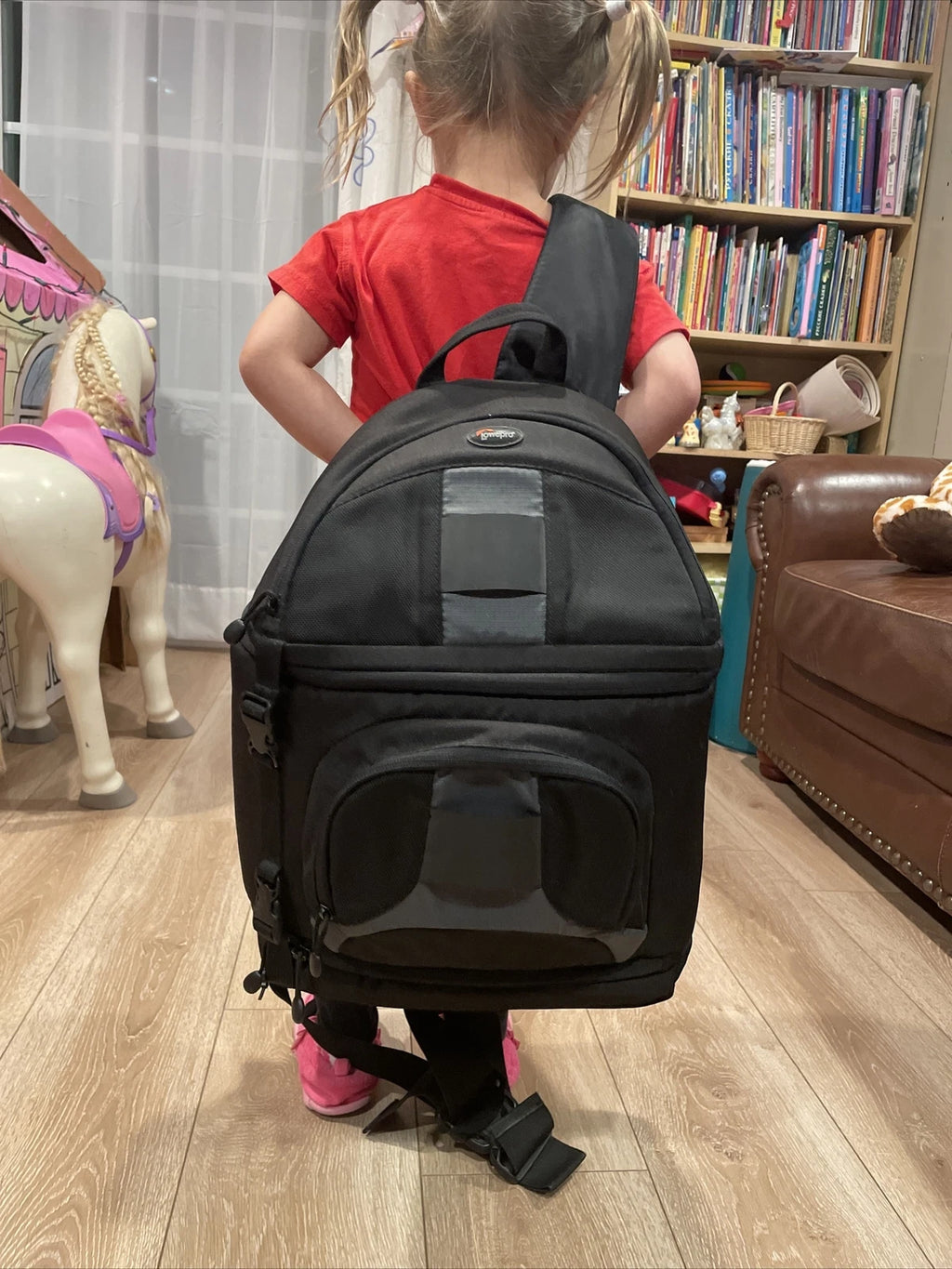 NEW DSLR Camera Bag Backpack All Weather By Lowepro Black USA w/ Hip Strap