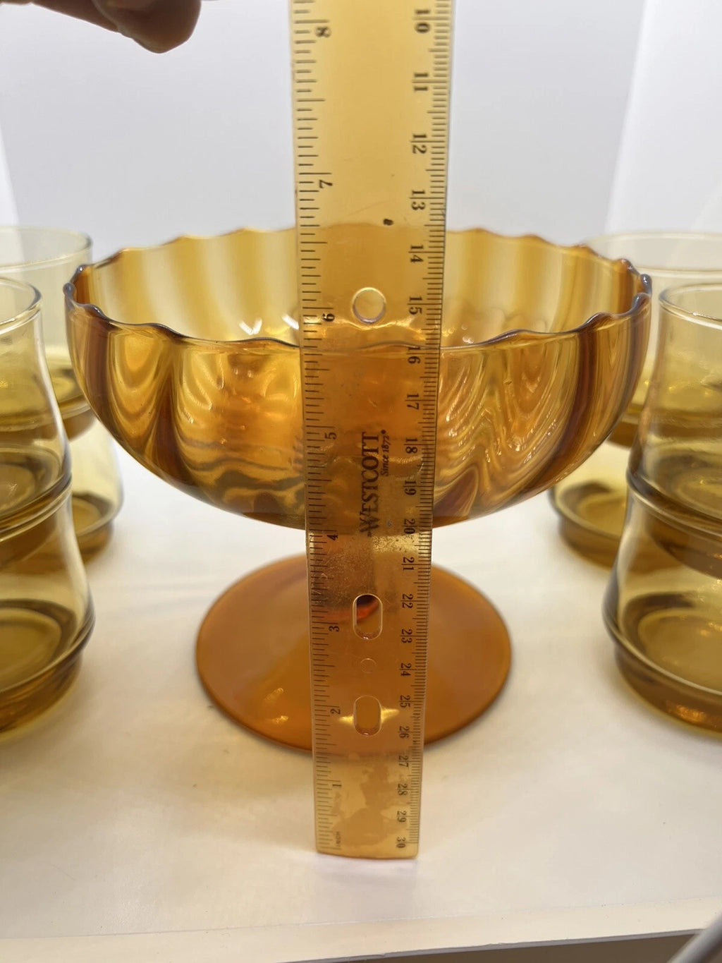 Vintage Candy Dish Glasses Collectable Indiana Amber Glass Bowl Unique Dining