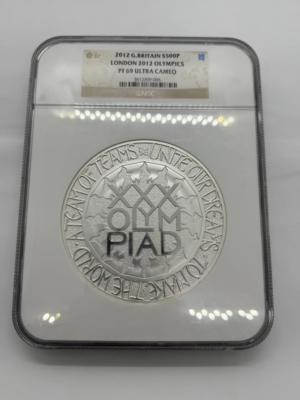 2012 Great Britain S500p London 2012 Olympics PF69 Fine Silver KILO NGC