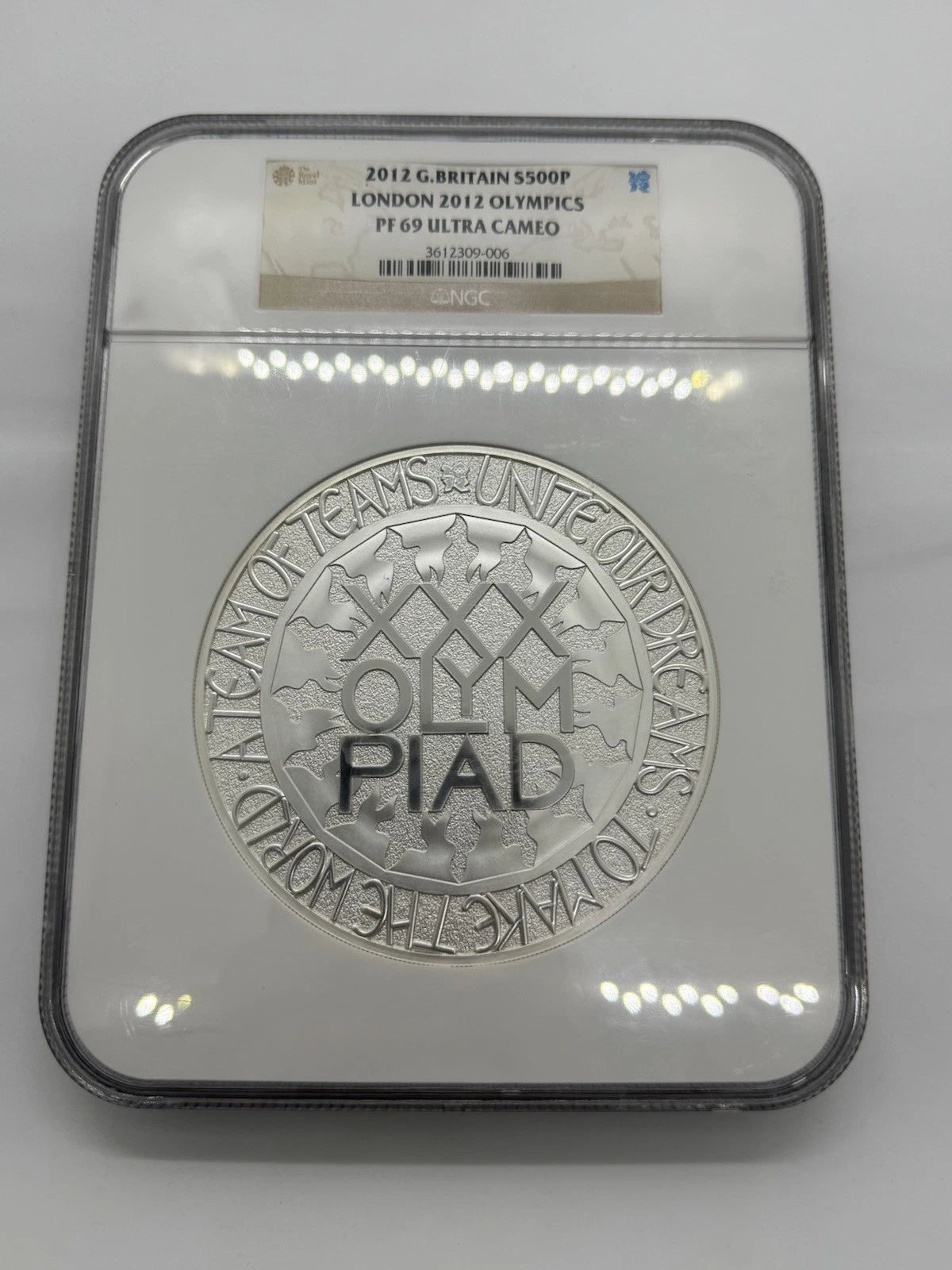 2012 Great Britain S500p London 2012 Olympics PF69 Fine Silver KILO NGC
