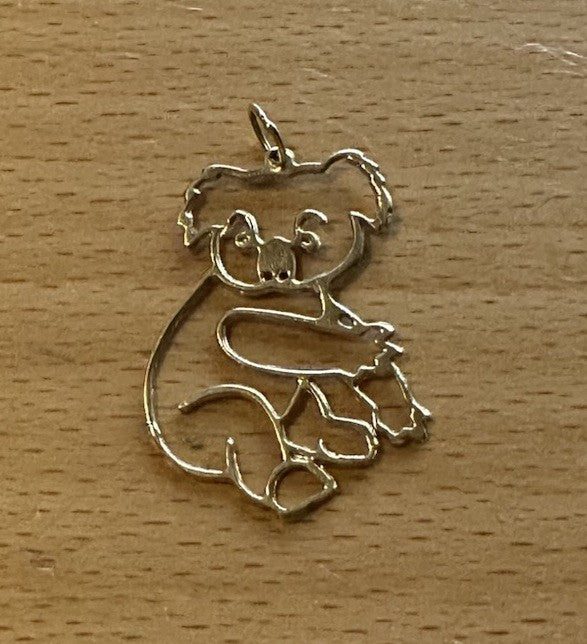 14K Yellow Gold Koala Pendant 1.4 Grams