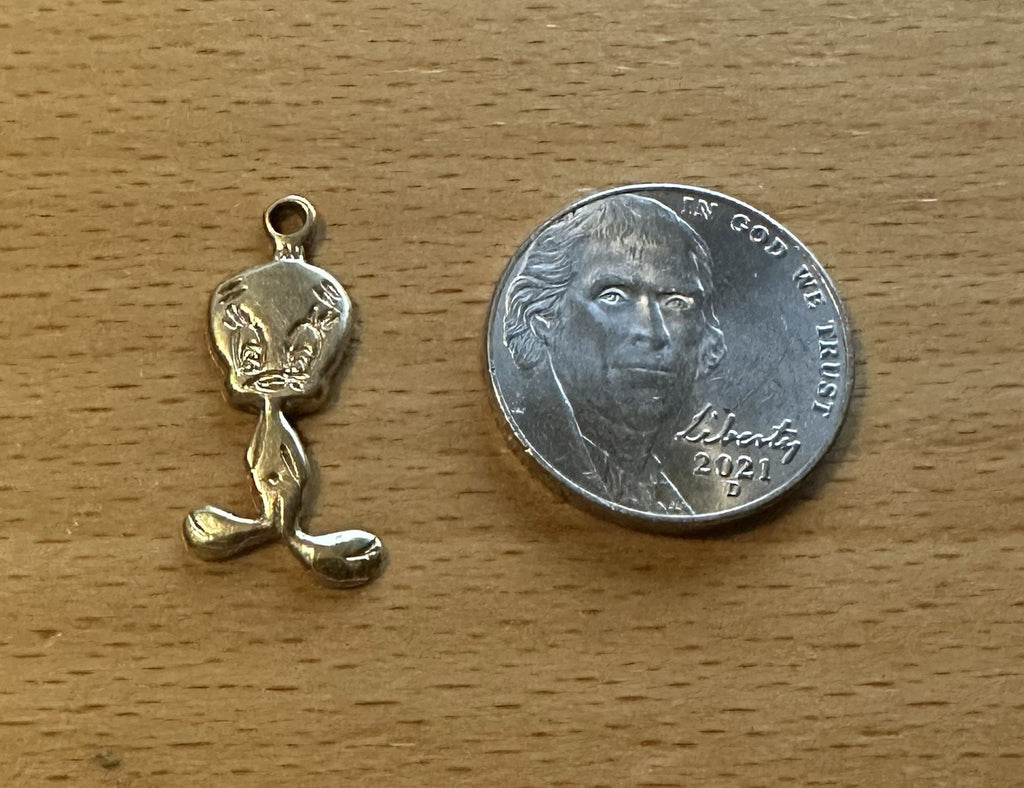 Tweety Bird Pendant 14k Yellow Gold Warner Brothers Cartoon Charm 1.4grams