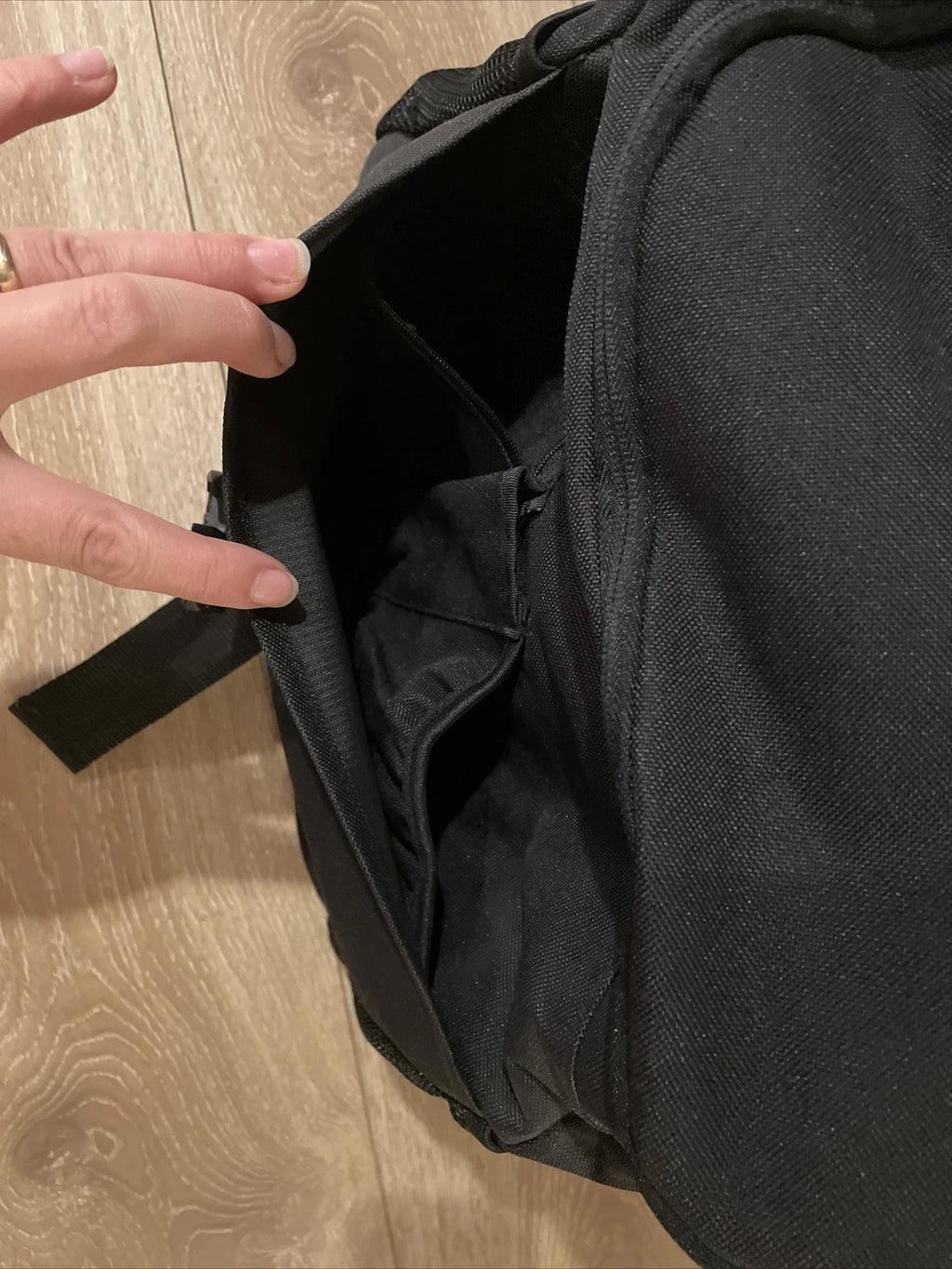 Quality Water Resistant Humanwear Large Black Backpack Shoulder Bag