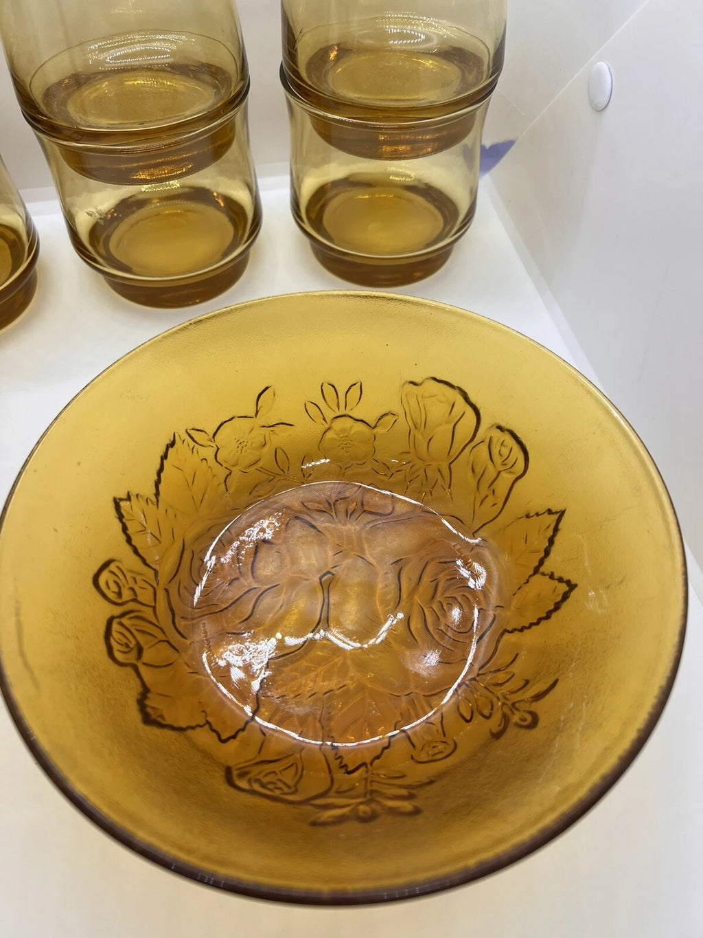 Vintage Candy Dish Glasses Collectable Indiana Amber Glass Bowl Unique Dining