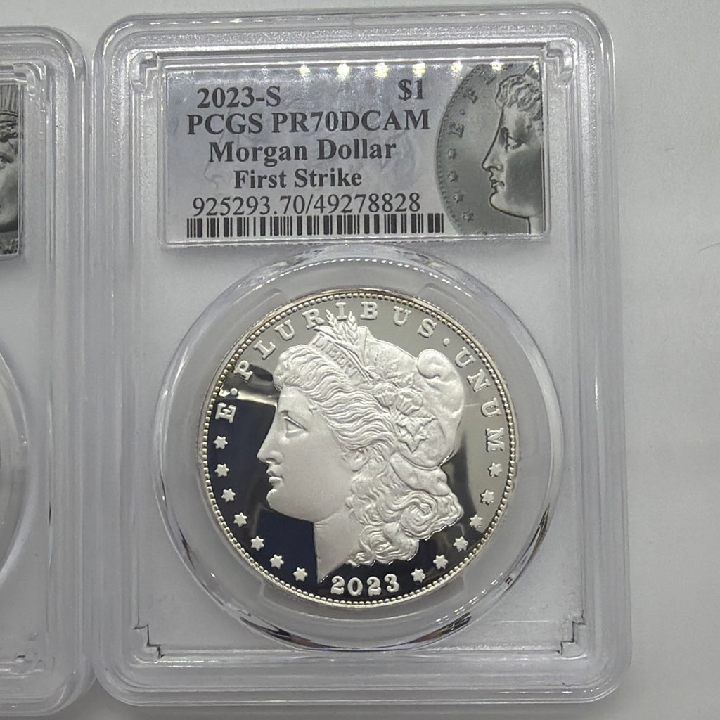 2023-S Proof Silver Morgan & Peace Dollar 2pc Set PCGS PR70 First Strike Set