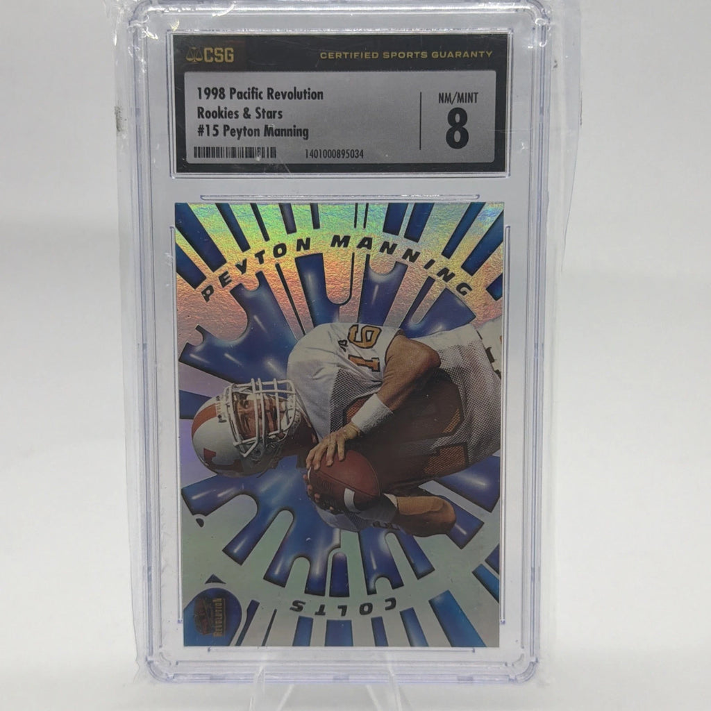 1998 Pacific Revolution #15 Peyton Manning Rookies & Stars RC CSG 8 Colts