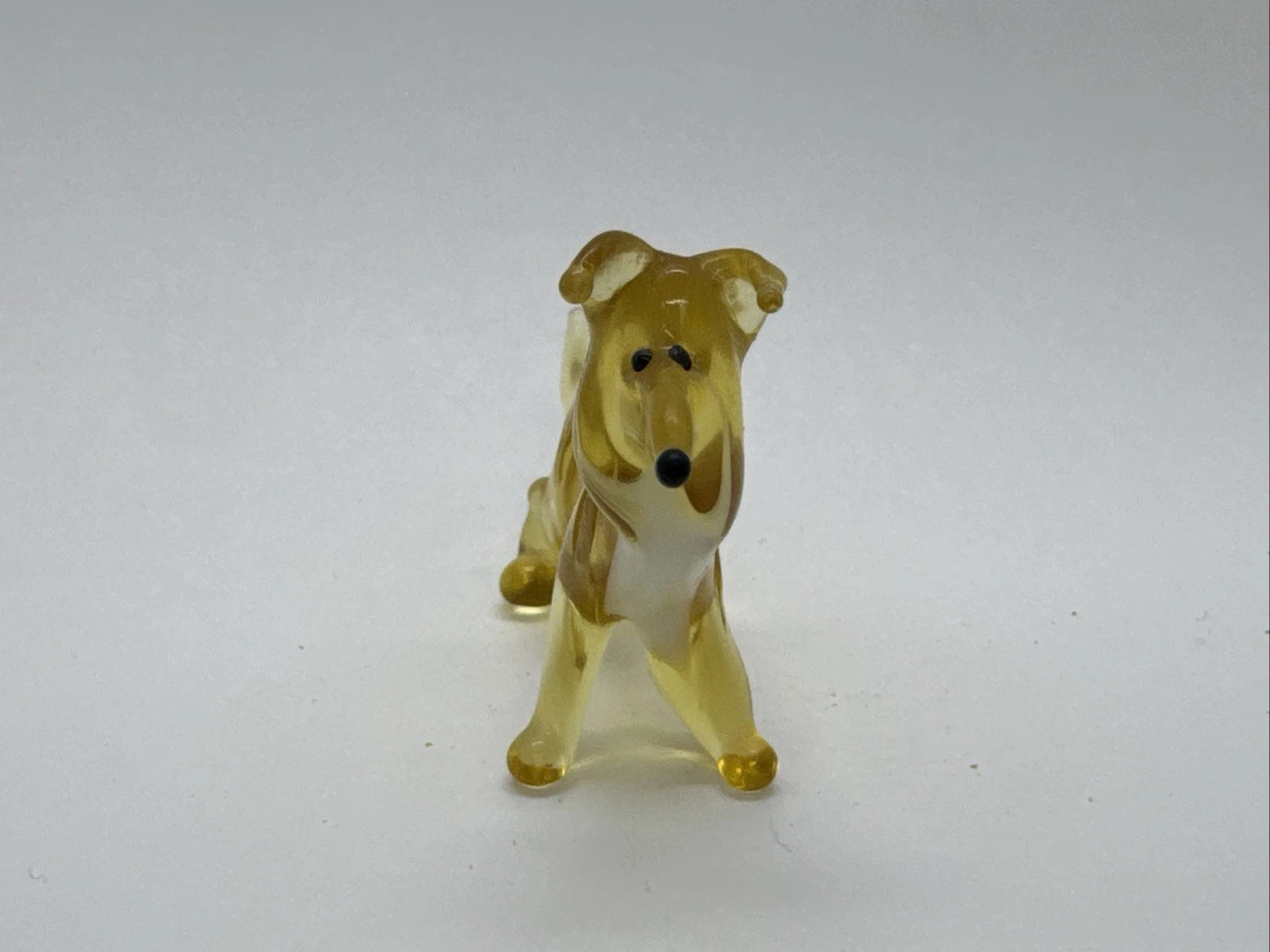 Hand Made Russian Murano glass Vintage Yellow Retriever Dog