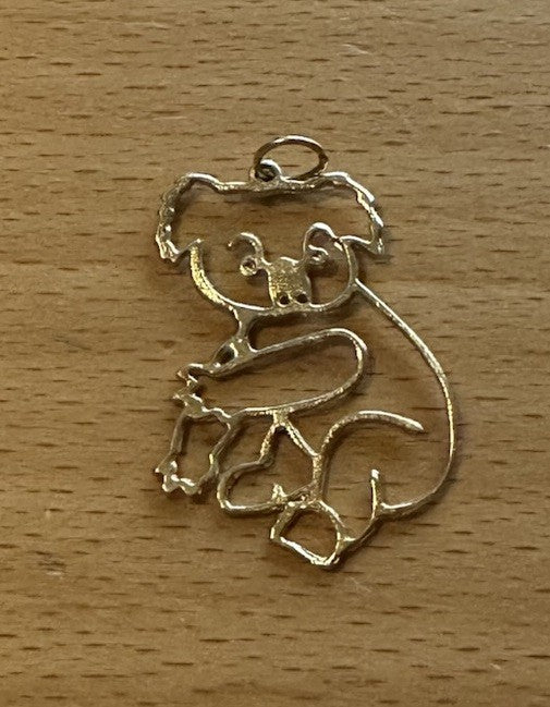 14K Yellow Gold Koala Pendant 1.4 Grams