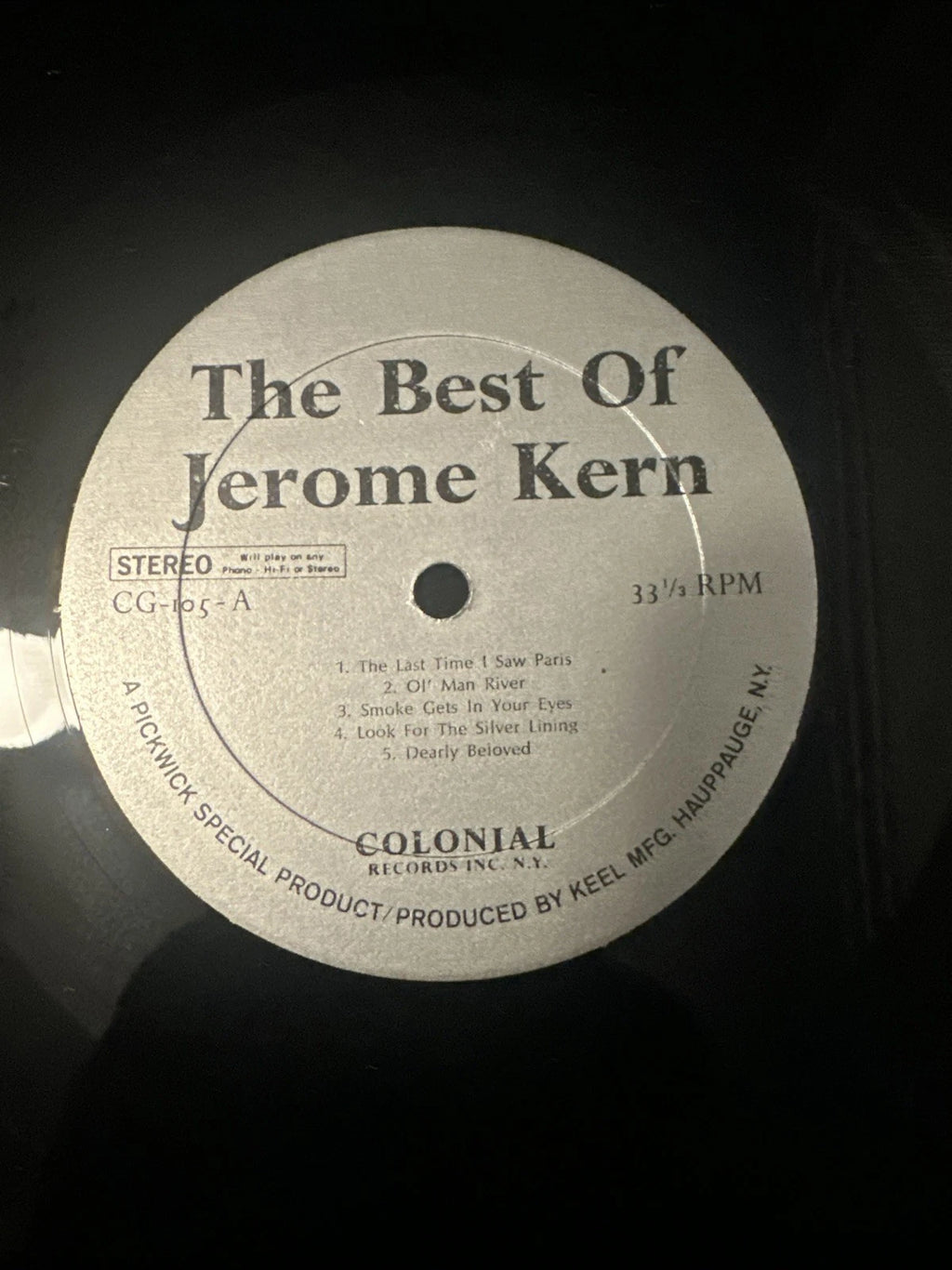 VINYL RECORD LP THE BEST OF JEROME KERN / COLE PORTER MASTERPIECE RECORDS CG-105
