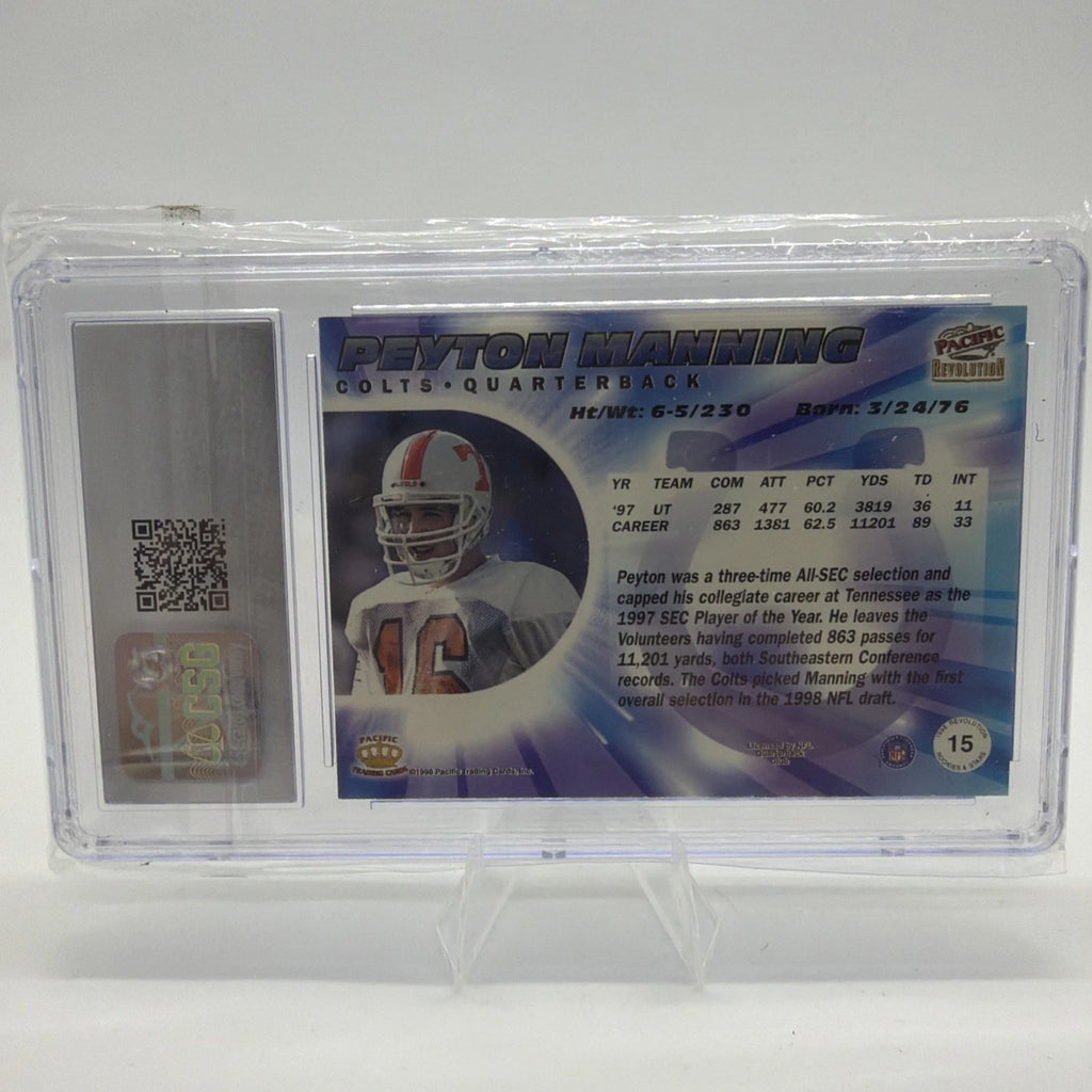 1998 Pacific Revolution #15 Peyton Manning Rookies & Stars RC CSG 8 Colts
