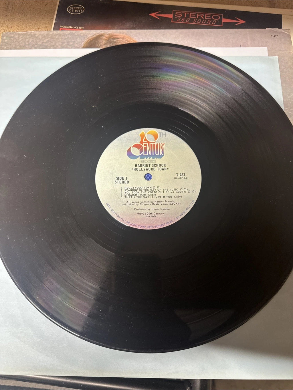 1974 LP Record Harriet Schock "Hollywood Town" 20th Century T-437 Stereo