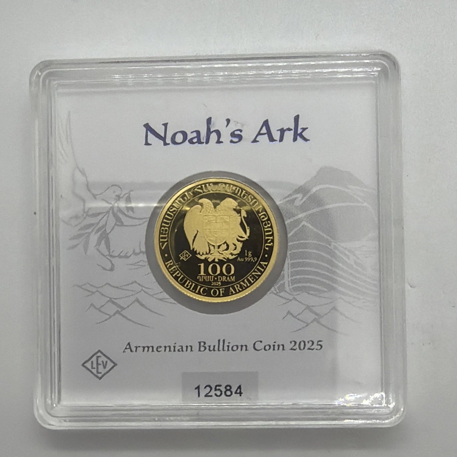 Geiger Edelmetalle 1g 999.9 Gold In Assay Noah’s Ark Armenia 100 Dram LIMITED