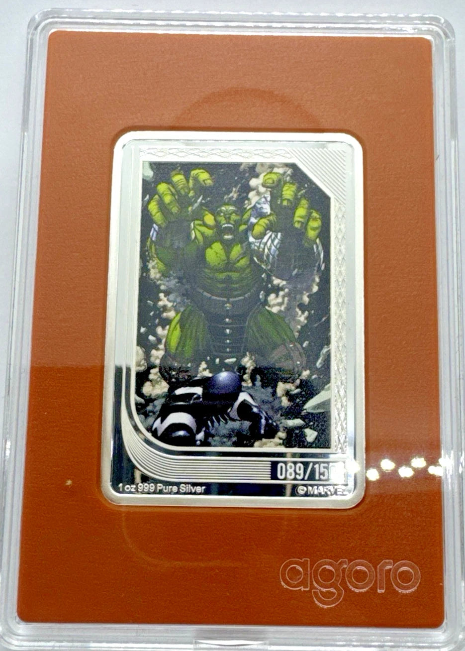 Agoro Marvel Incredible Hulk 1oz Silver .999, #089/150 Ultra Low Mintage