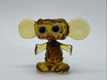 Hand Made Russian Murano Glass. Amber Colored Glass Mouse Figurine, Big Eyes