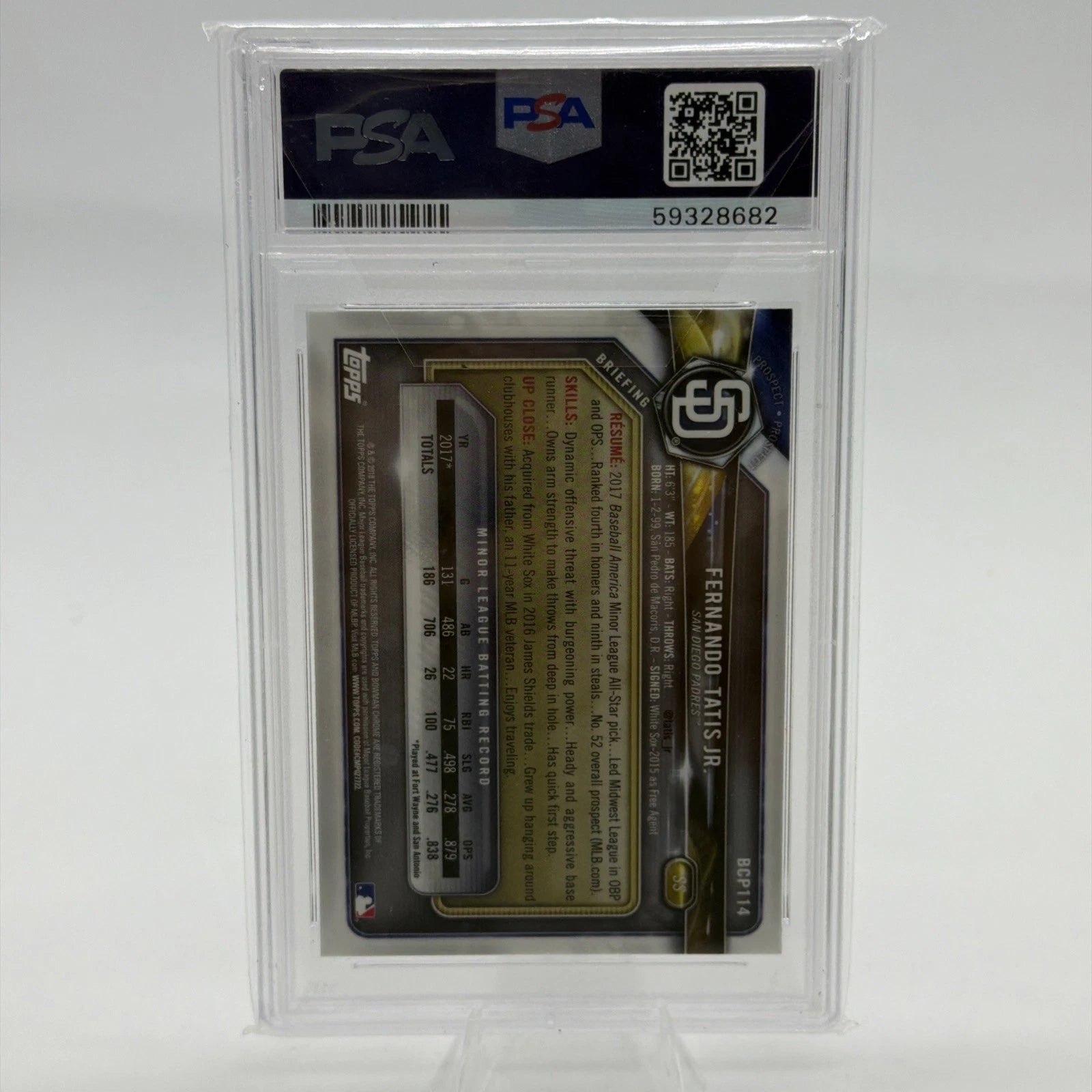 2018 Bowman Chrome Mega Box #BCP114 Fernando Tatis Jr. PSA 10