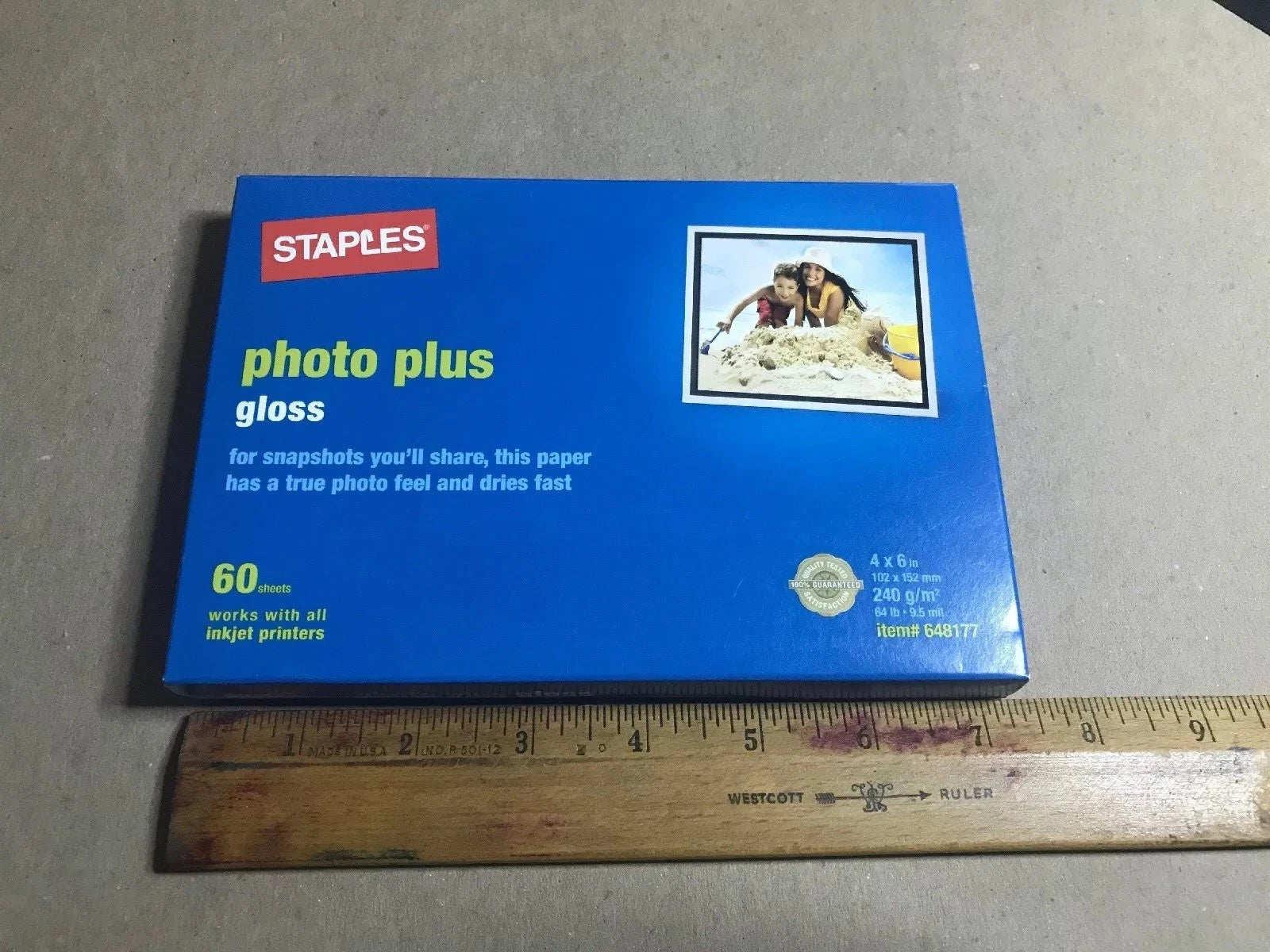 NEW Staples Photo Plus 4 X 6 Glossy Printer Paper 60 Sheets 64 Lbs. Item #648177
