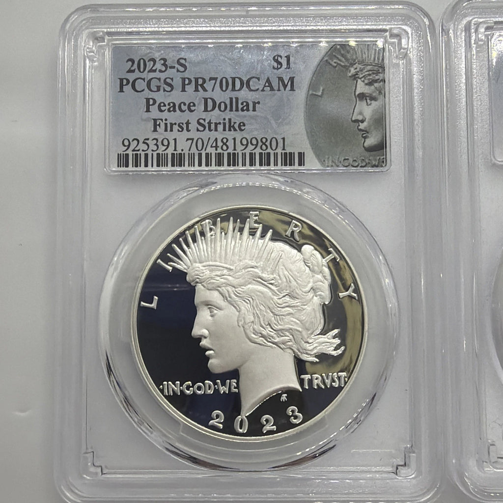 2023-S Proof Silver Morgan & Peace Dollar 2pc Set PCGS PR70 First Strike Set