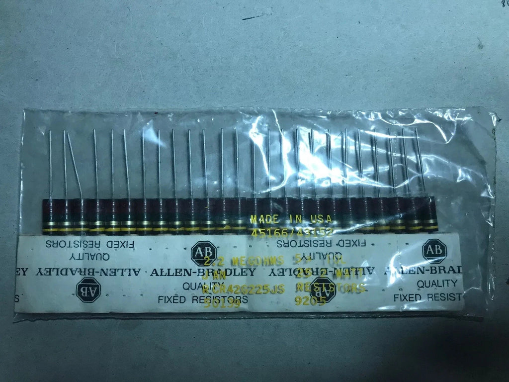 (5pcs) RCR42G225JS ALLEN-BRADLEY CARBON COMP RESISTORS 2.2 Mego HMS 5% TOL2 Watt