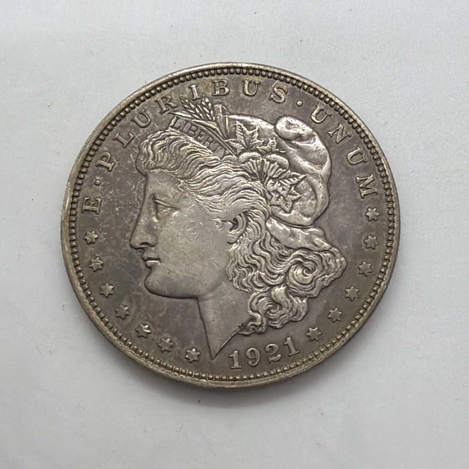 1921 Morgan Silver Dollar Rainbow TONER Raw Uncertified 90% Silver Tested WSigma