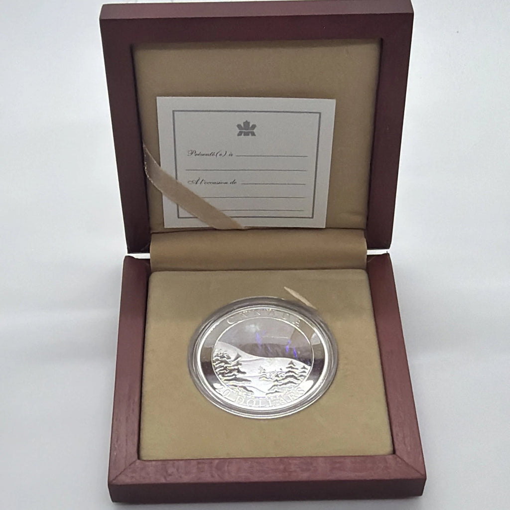 2004 Canada Natural Wonders Aurora Borealis $20 1oz Silver Hologram Coin