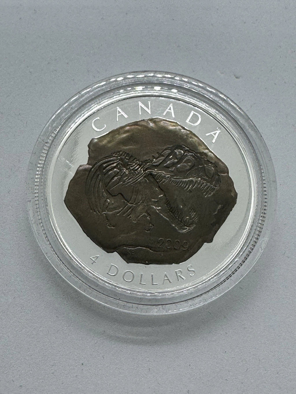 2009 TYRANNOSAURUS REX FOSSIL $4 SILVER COMMEMORATIVE COIN