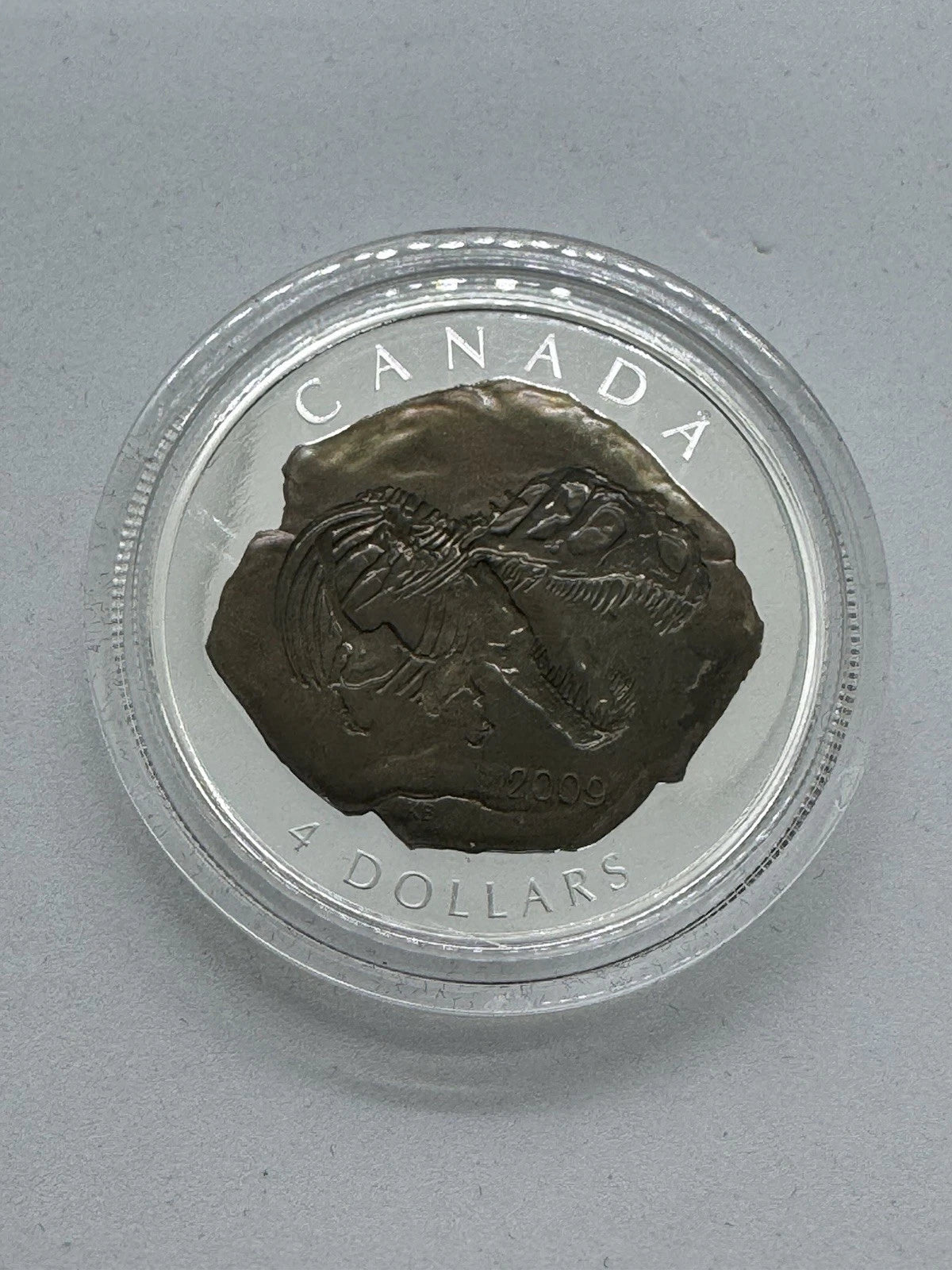 2009 TYRANNOSAURUS REX FOSSIL $4 SILVER COMMEMORATIVE COIN