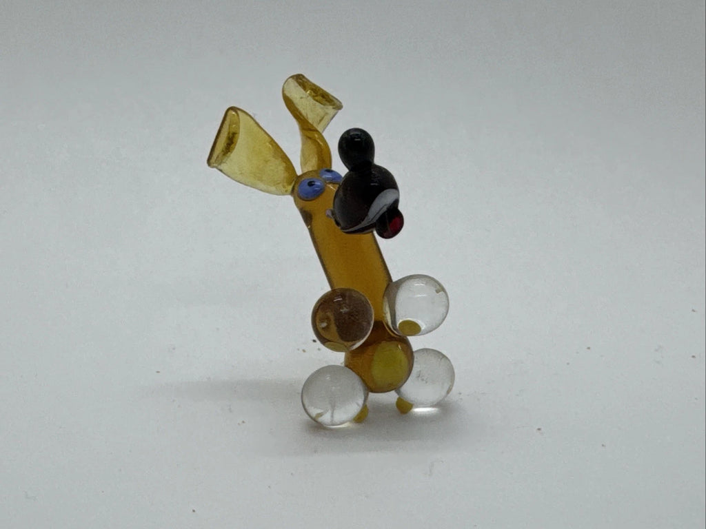Hand Made Russian Murano glass Vintage Silly Sitting Dog Begging