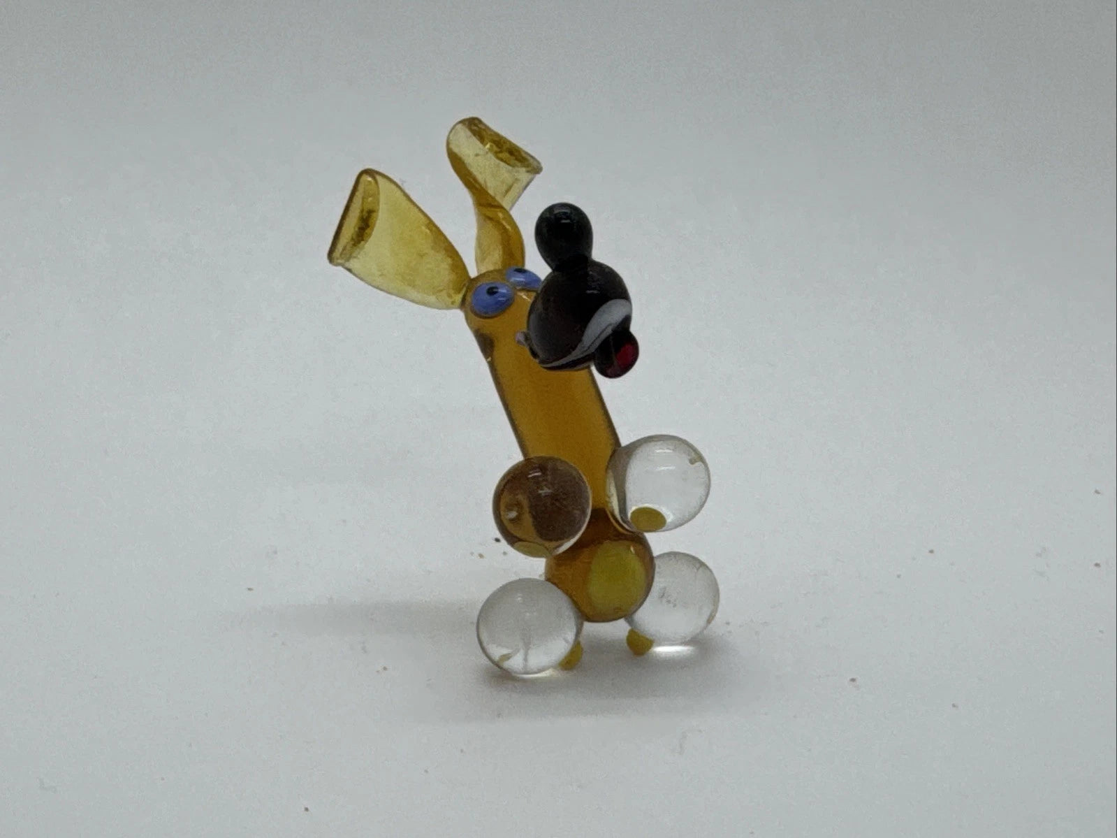Hand Made Russian Murano glass Vintage Silly Sitting Dog Begging