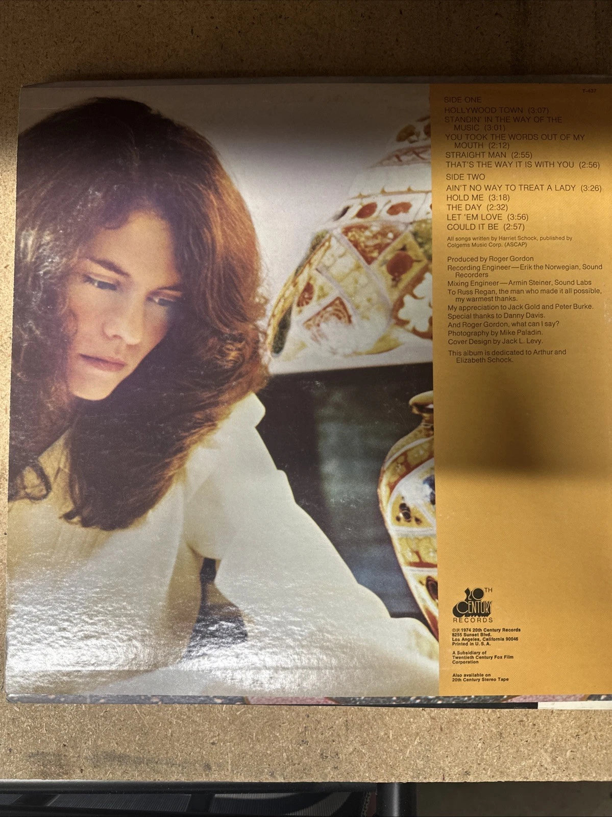 1974 LP Record Harriet Schock "Hollywood Town" 20th Century T-437 Stereo