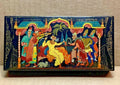 Russian Vintage Lacquer Jewelry Box Handmade Pushkin's Golden Cockerel Kholui