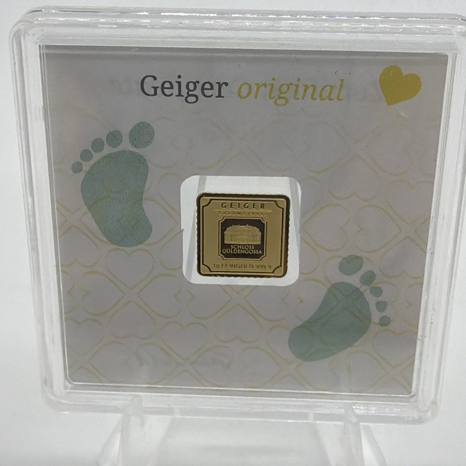 Geiger Edelmetalle 1g 24k 999.9 Gold Birth Theme In ASSAY Great Baby Shower Gift
