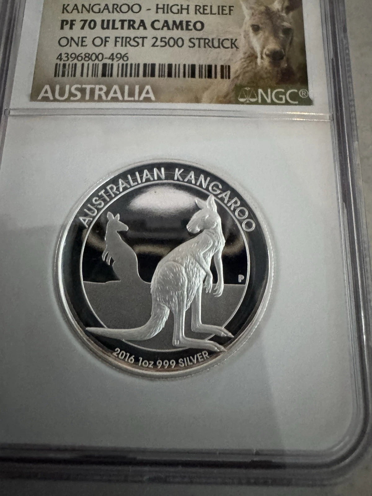 High Relief 2016 P Proof $1 Silver Australia Kookaburra 1 oz Coin PF70 UC