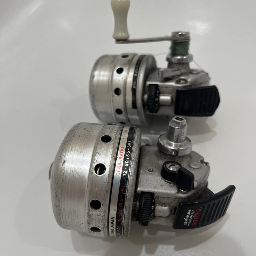 Two Vintage DAIWA SILVERCAST Fishing Reels (210 RL & Unknown) JAPAN *PARTS*