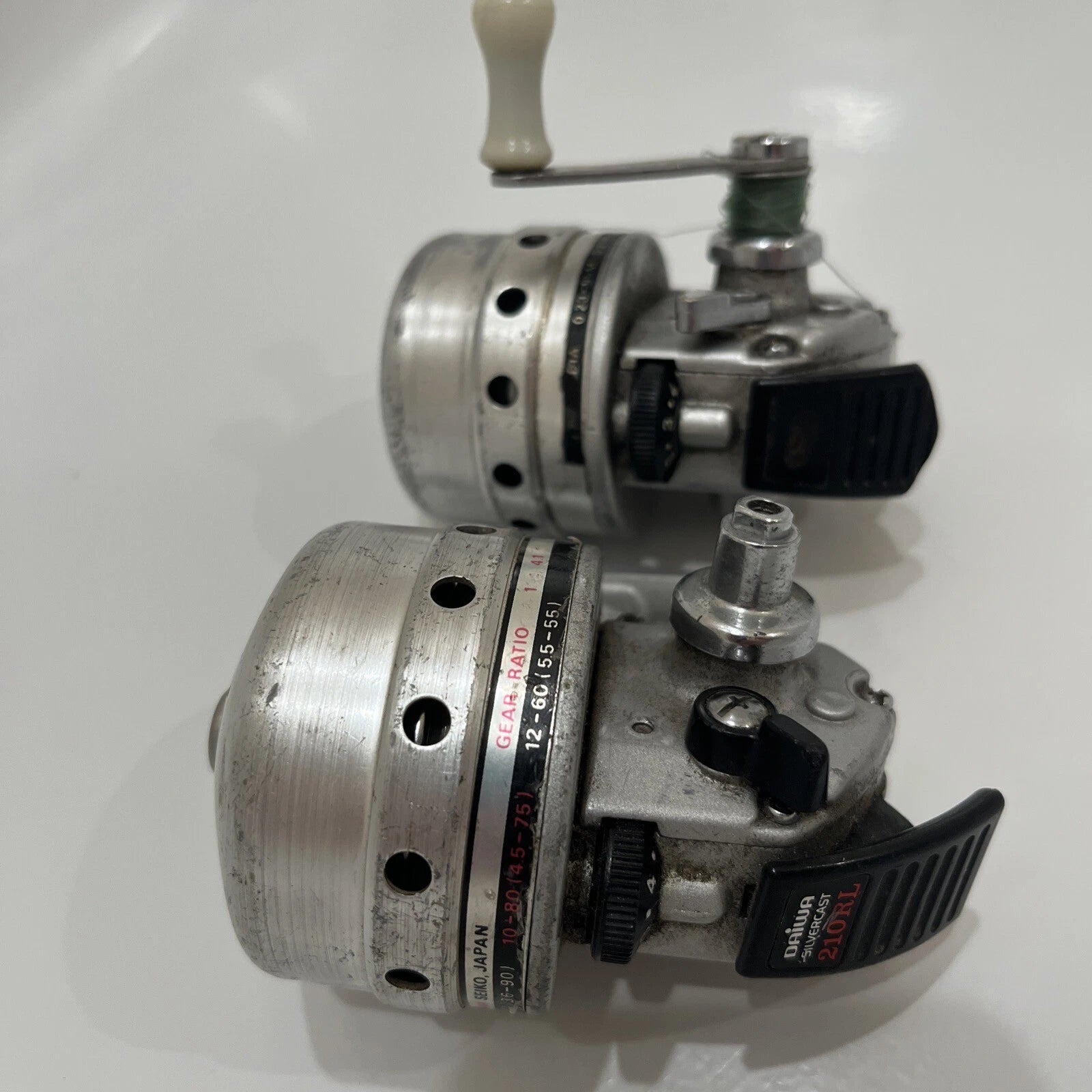 Two Vintage DAIWA SILVERCAST Fishing Reels (210 RL & Unknown) JAPAN *PARTS*