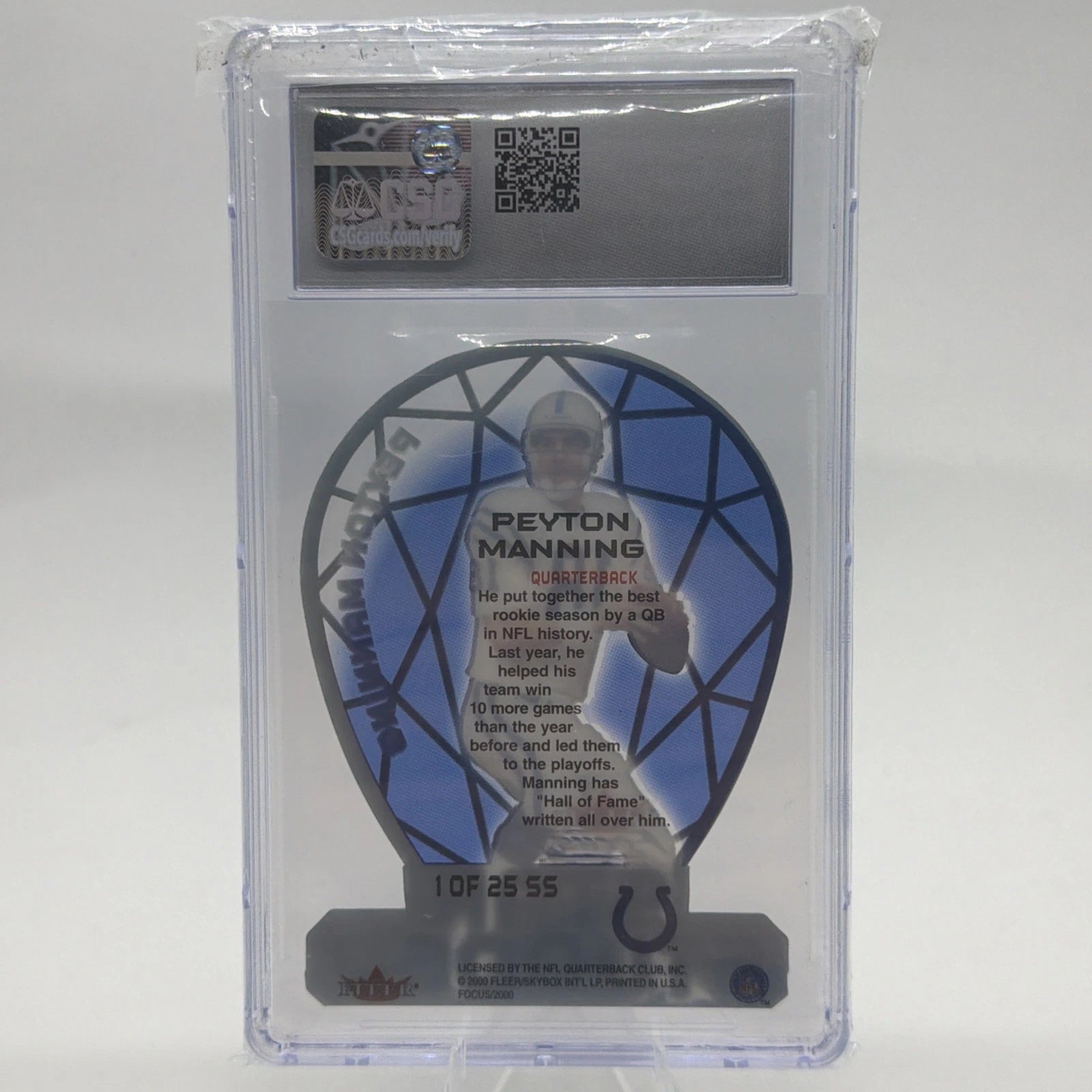 2000 Fleer Focus - Star Studded Peyton Manning #1 SS Indianapolis Colts CSG 8.5