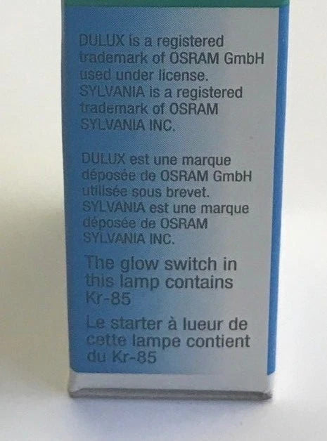 (2) 5W Light Bulb Sylvania Dulux S Compact Fluorescent Aladdin Reading Machine