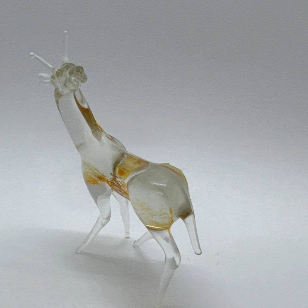 Hand Made Russian Murano glass Vintage Orange Giraffe