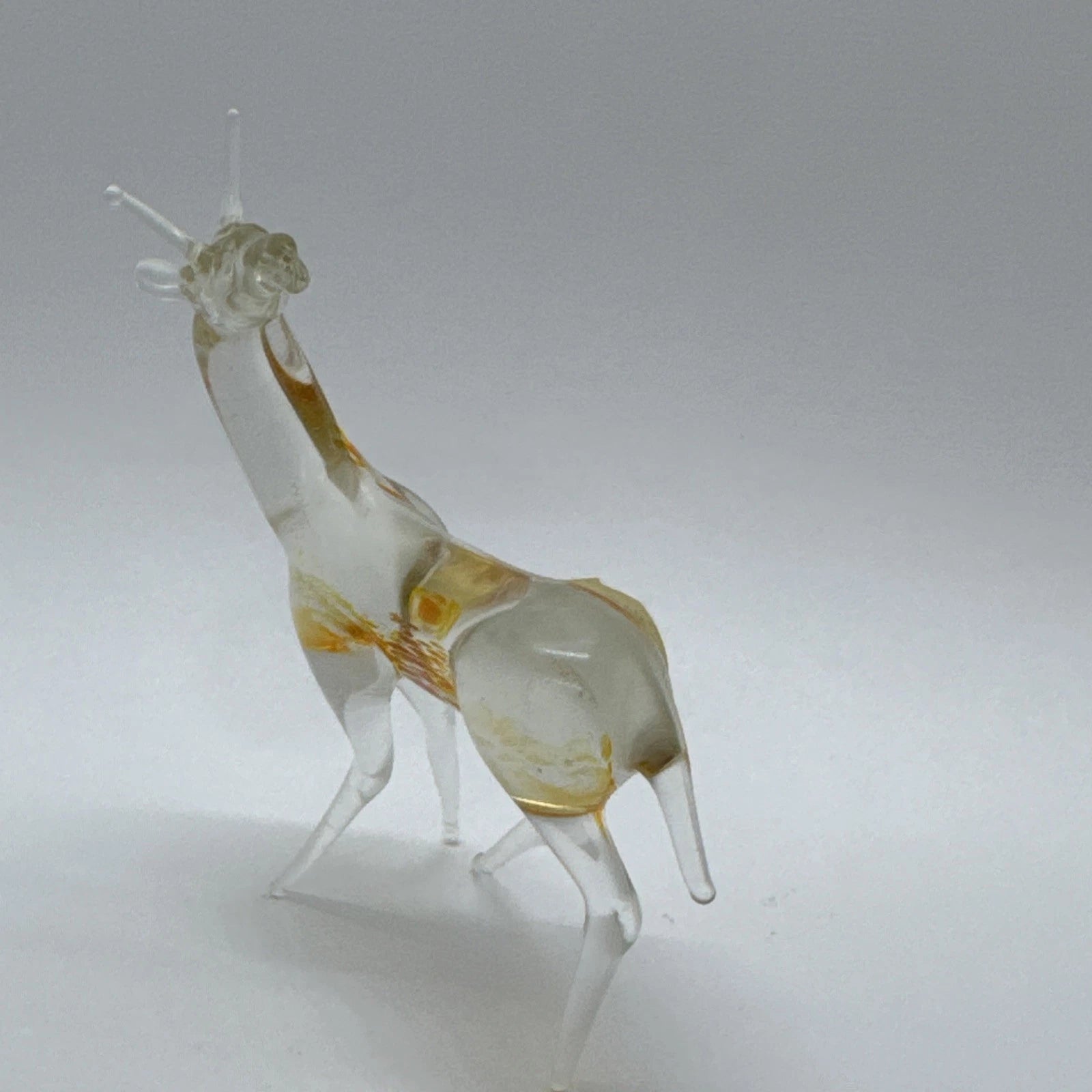 Hand Made Russian Murano glass Vintage Orange Giraffe