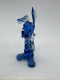 Hand Made Russian Murano glass Vintage, Sitting blue Glass Dog