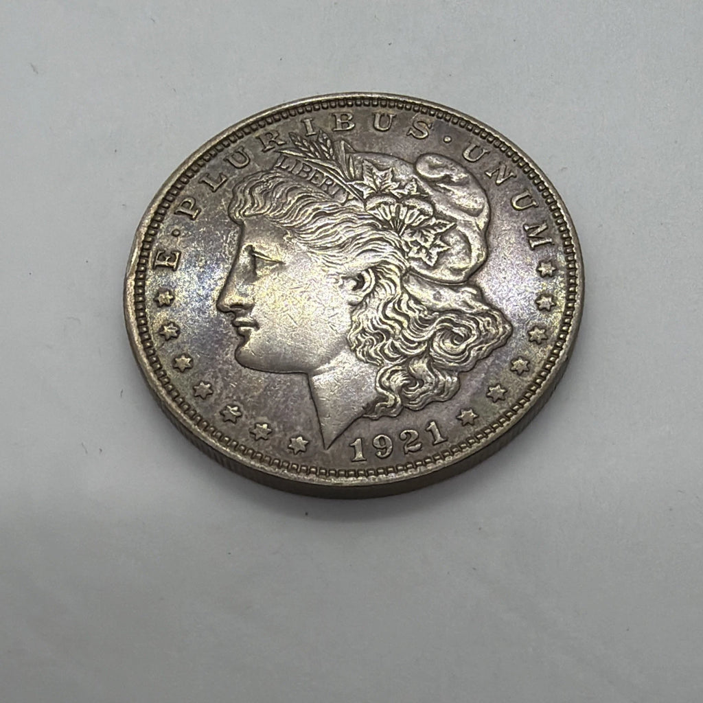1921 Morgan Silver Dollar Rainbow TONER Raw Uncertified 90% Silver Tested WSigma