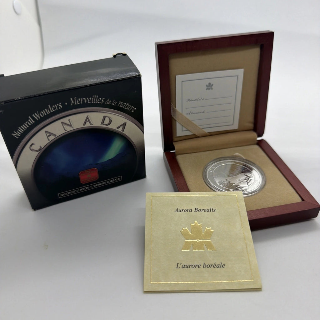 2004 Canada Natural Wonders Aurora Borealis $20 1oz Silver Hologram Coin